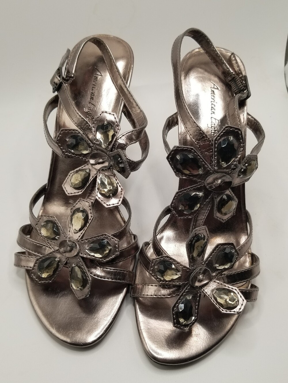 Naturalizer Metallic Floral Embellished Strappy Heels Size 7.5 - Picture 3 of 14